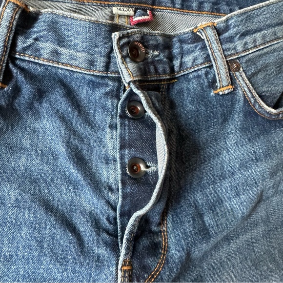 Todd Snyder 34x30 Mens Slim Fit Denim Jeans Blue Distressed Button Fly Selvedge - Picture 4 of 13